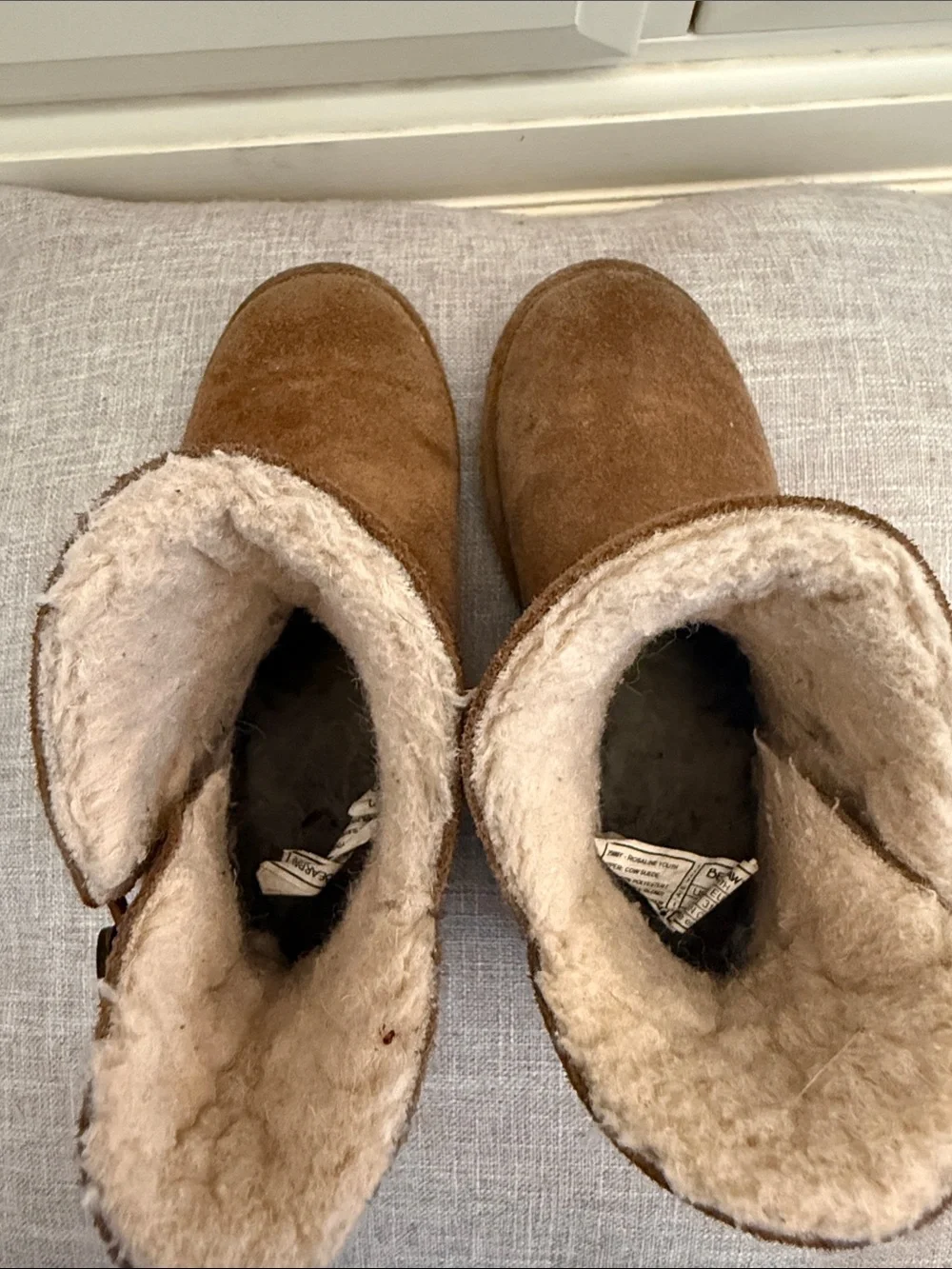 BearPaw Kids Brown Suede Button Short Boots
